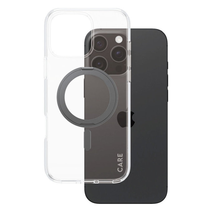 Ovitek Kickstand z MagSafe za iPhone 16 Pro Max, Črna, CARE