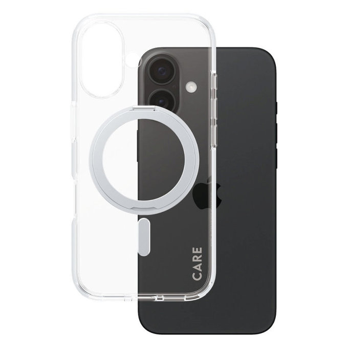 Ovitek Kickstand z MagSafe za iPhone 16, Srebrna, CARE