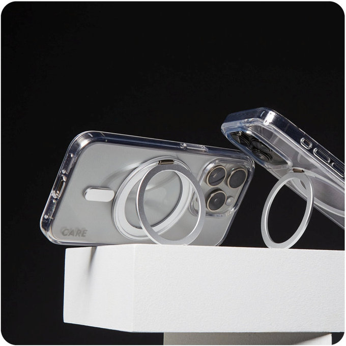 Ovitek Kickstand z MagSafe za iPhone 16 Plus, Srebrna, CARE