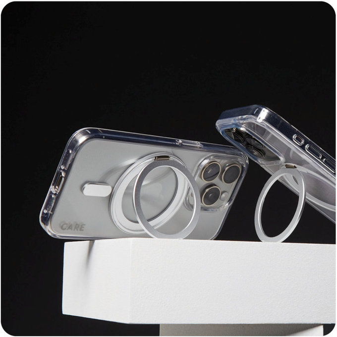 Ovitek Kickstand z MagSafe za iPhone 16 Pro Max, Srebrna, CARE