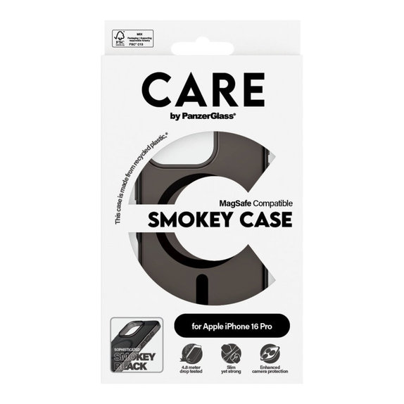 Ovitek Smokey z MagSafe za iPhone 16 Pro, Črna, CARE