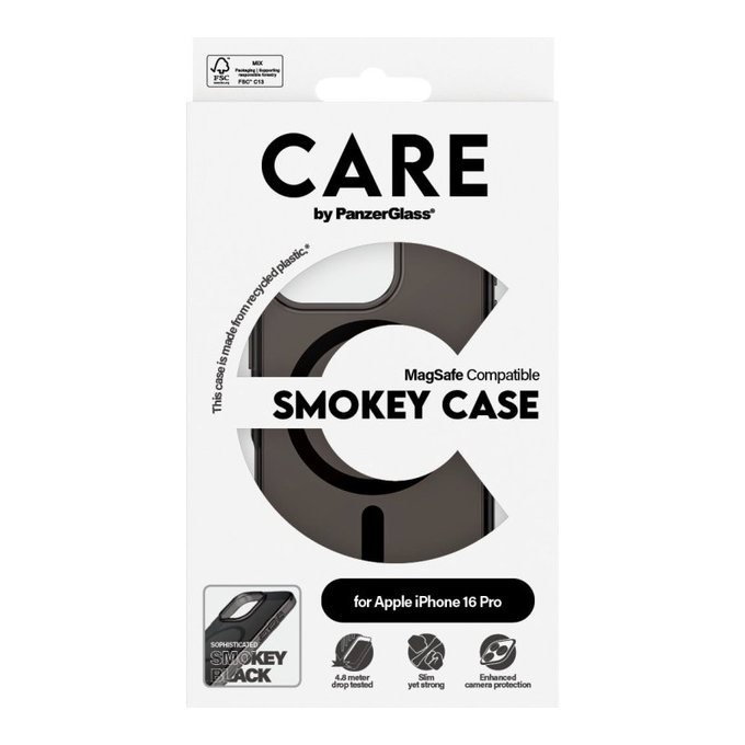 Ovitek Smokey z MagSafe za iPhone 16 Pro, Črna, CARE