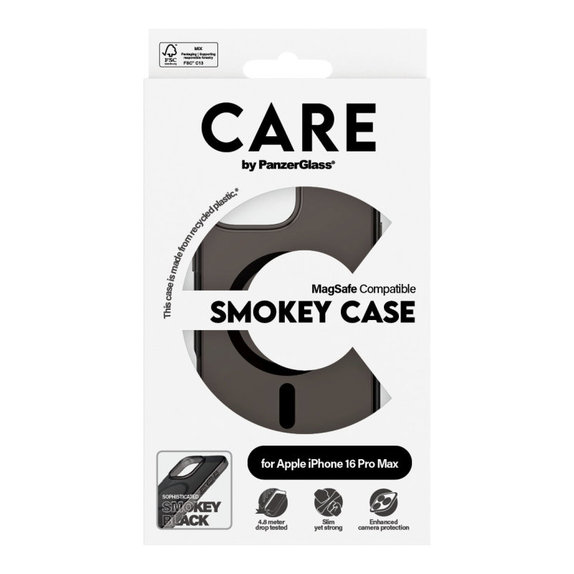 Ovitek Smokey z MagSafe za iPhone 16 Pro Max, Črna, CARE