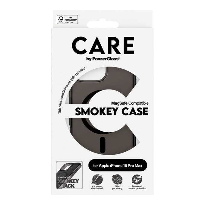 Ovitek Smokey z MagSafe za iPhone 16 Pro Max, Črna, CARE