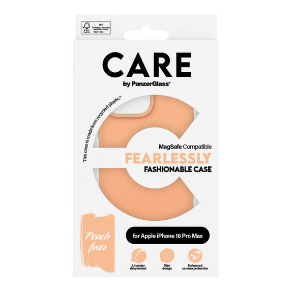 Ovitek Fearlessly z MagSafe za iPhone 16 Pro Max, Peachy, CARE