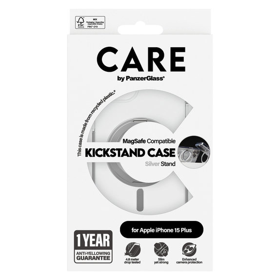 Ovitek Kickstand z MagSAFE by PanzerGlass za iPhone 15 Pro Max, Srebrna, PanzerGlass