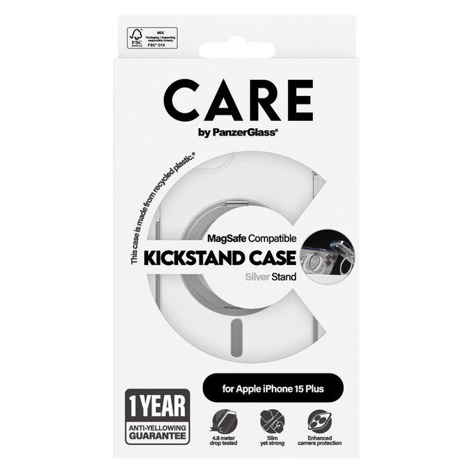 Ovitek Kickstand z MagSAFE by PanzerGlass za iPhone 15 Pro Max, Srebrna, PanzerGlass