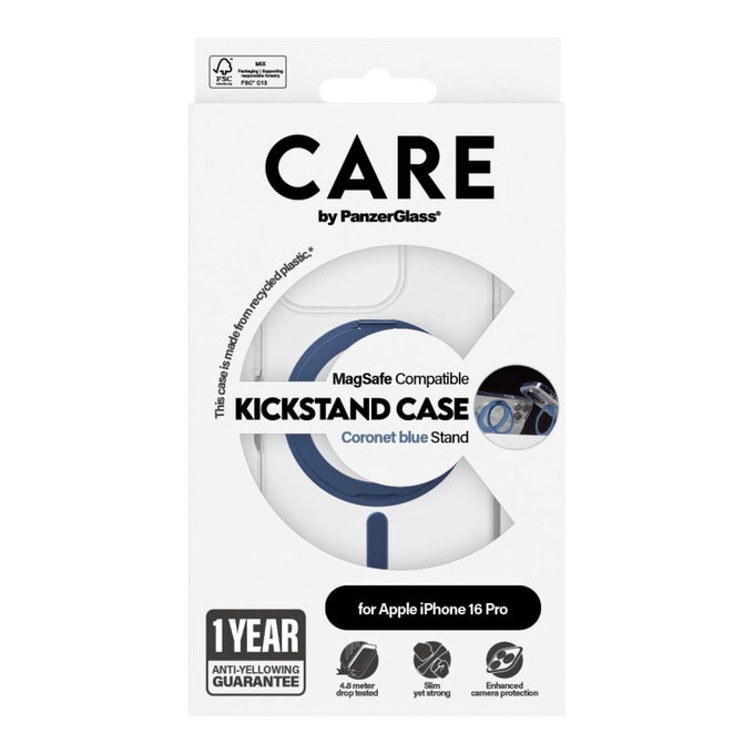 Ovitek Kickstand z MagSafe za iPhone 16 Pro, Modra, CARE