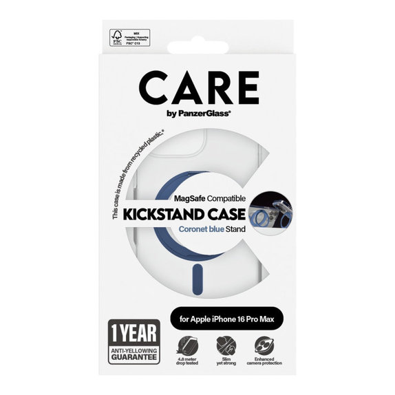 Ovitek Kickstand z MagSafe za iPhone 16 Pro Max, Modra, CARE