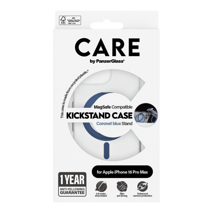 Ovitek Kickstand z MagSafe za iPhone 16 Pro Max, Modra, CARE