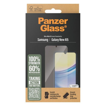 PanzerGlass - Kaljeno Steklo UWF z aplikatorjem za Samsung Galaxy A16 a A16 5G, transparent