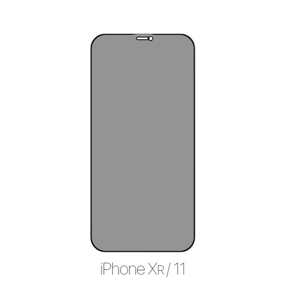 FixPremium Privacy Anti-Spy Glass - Kaljeno steklo za iPhone XR in 11