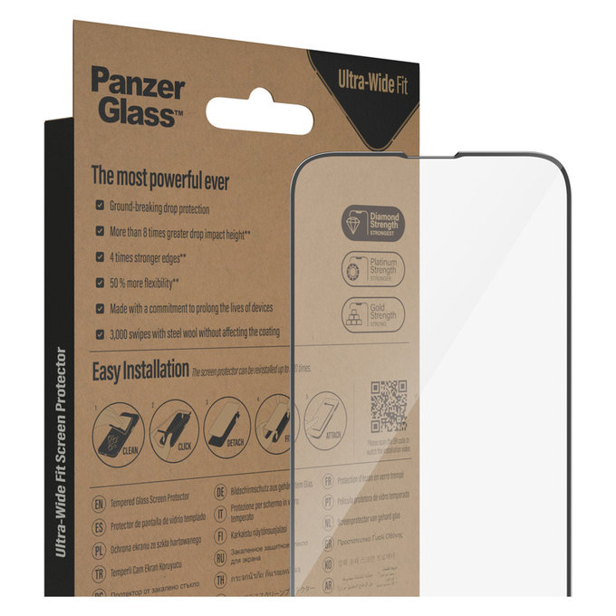 Kaljeno steklo UWF AB za Google Pixel 8 Pro, Črna, PanzerGlass