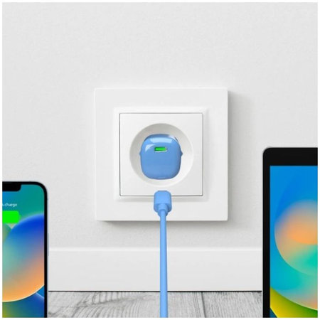 PURO - Polnilni adapter MiniPro USB-C, GaN, 20W, blue lagon