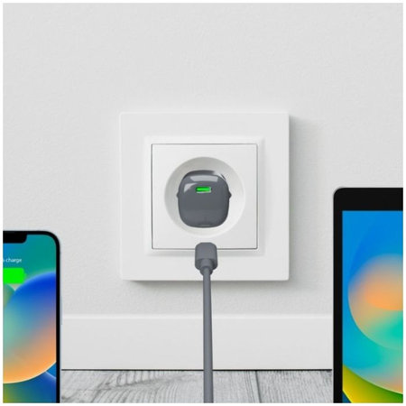 PURO - Polnilni adapter MiniPro USB-C, GaN, 20W, black oyster