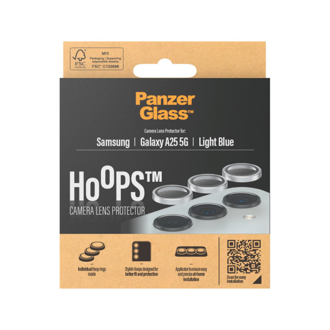 Zaščita objektiva kamere Hoops za Samsung A25 5G, Svetlo modra, PanzerGlass