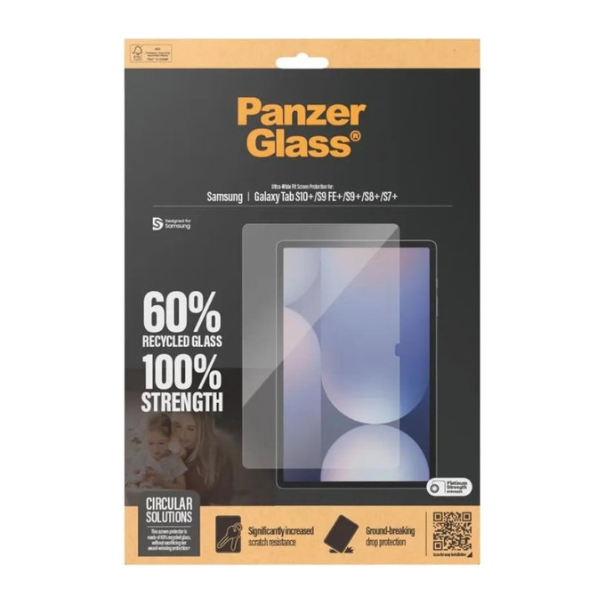 Kaljeno steklo UWF za Samsung Galaxy Tab S8/S9 Plus, Prozorna, PanzerGlass