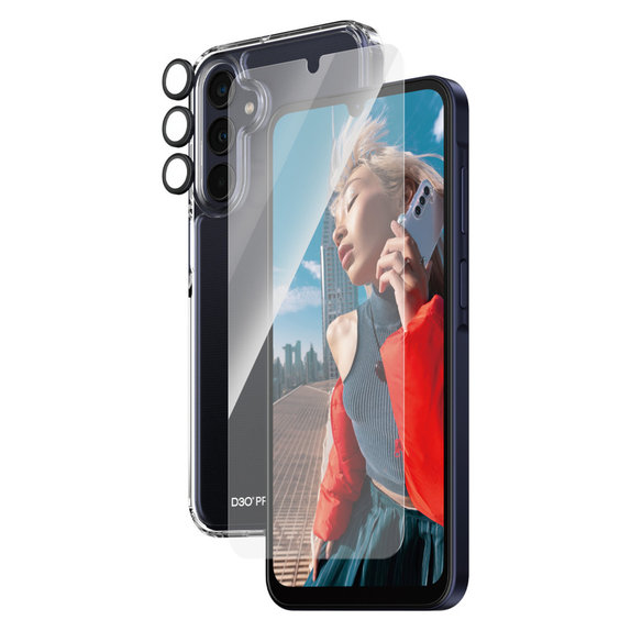 Bundle Hoops + Kaljeno steklo UWF + Hard Case D3O za Samsung Galaxy A25 5G, Prozorna, PanzerGlass