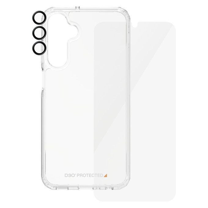Bundle Hoops + Kaljeno steklo UWF + Hard Case D3O za Samsung Galaxy A25 5G, Prozorna, PanzerGlass