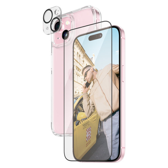 Bundle PicturePerfect + Kaljeno steklo UWF + Hard Case D3O za iPhone 15, PanzerGlass