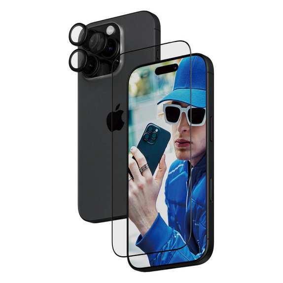Bundle Hoops + UWF kaljeno steklo za iPhone 16 Pro, PanzerGlass