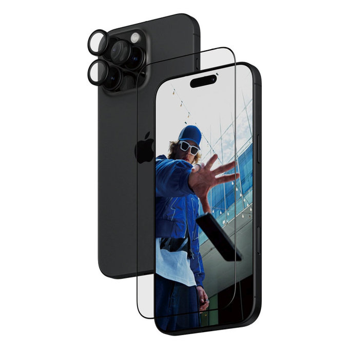 Bundle Hoops + UWF kaljeno steklo za iPhone 16 Pro Max, PanzerGlass