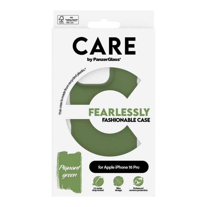 Ovitek Fearlessly za iPhone 16 Pro, Zelena, CARE