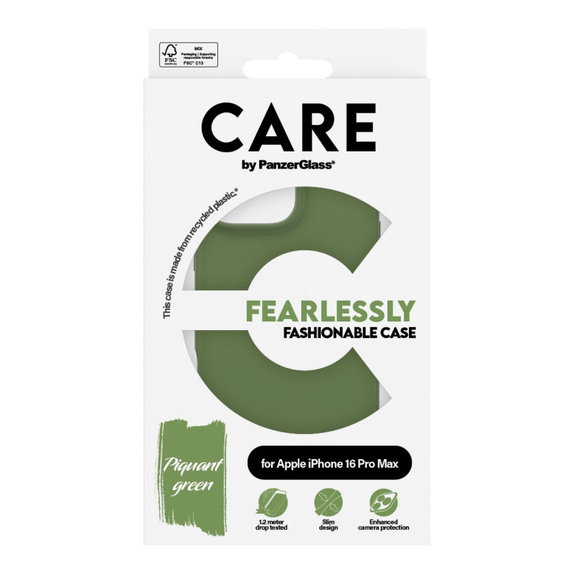 Ovitek Fearlessly za iPhone 16 Pro Max, Zelena, CARE