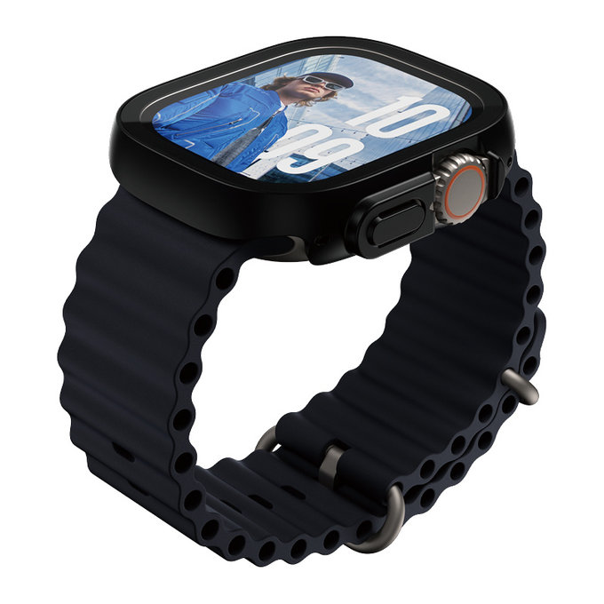 Kaljeno steklo Full Body Slim za Apple Watch Ultra 2024/Ultra 2/Ultra, Črna, PanzerGlass