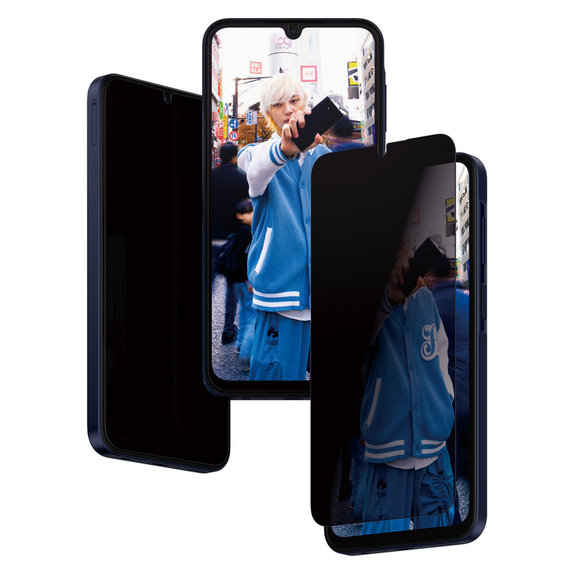Kaljeno steklo UWF Privacy z aplikatorjem za Samsung Galaxy A15/A15 5G, Črna, PanzerGlass