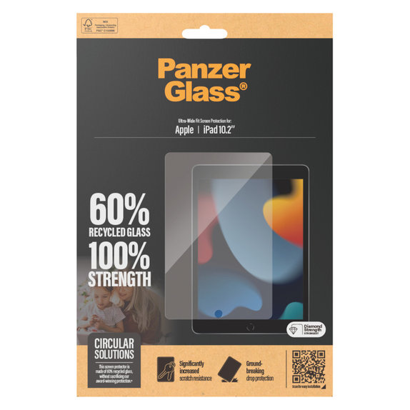 Kaljeno steklo UWF za iPad 10,2'' (2019-2021), Prozorna, PanzerGlass