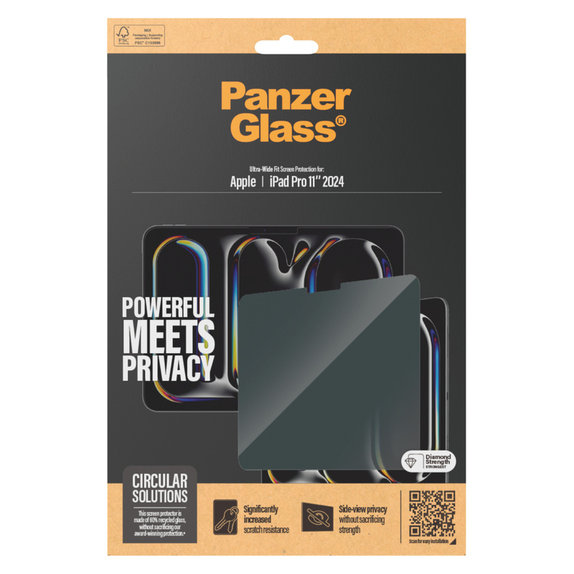 Kaljeno steklo UWF Privacy za iPad Pro 11'', Prozorna, PanzerGlass
