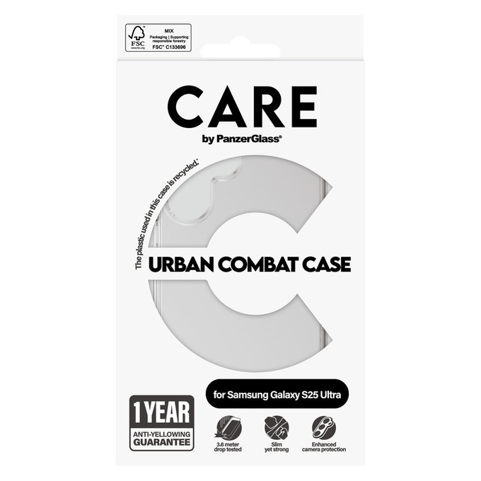 Ovitek Urban Combat za Samsung Galaxy S25 Ultra, Prozorna, PanzerGlass