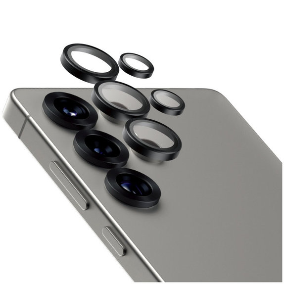 Zaščita objektiva kamere Hoops Ceramic za Samsung S25 Ultra, Črna, PanzerGlass