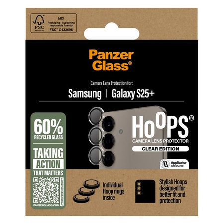 PanzerGlass - Zaščitni Ovitek za Objektiv Kamere Hoops za Samsung Galaxy S25+, transparent