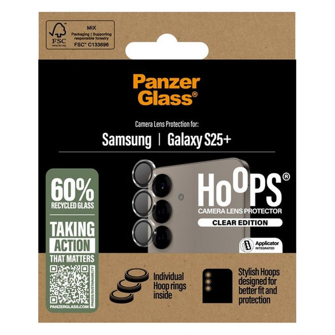 PanzerGlass - Zaščitni Ovitek za Objektiv Kamere Hoops za Samsung Galaxy S25+, transparent