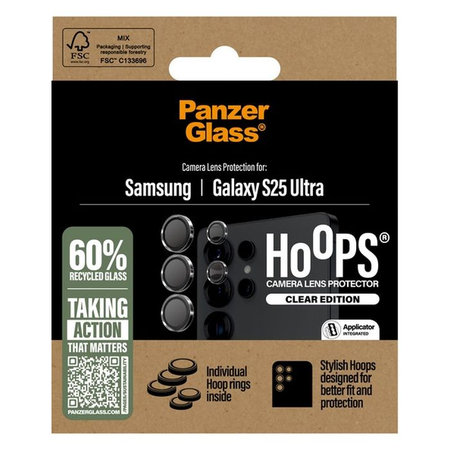 PanzerGlass - Zaščitni Ovitek za Objektiv Kamere Hoops za Samsung Galaxy S25 Ultra, transparent