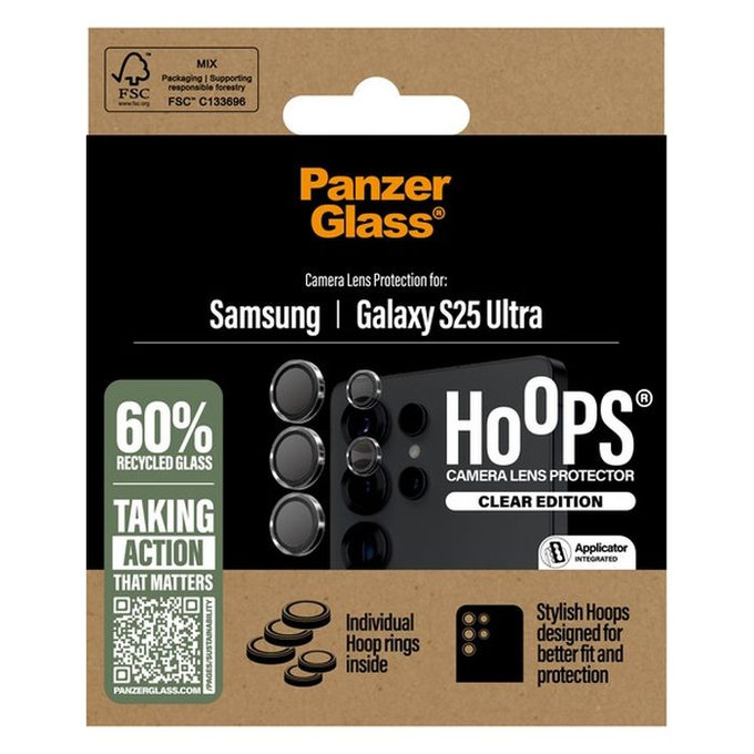 PanzerGlass - Zaščitni Ovitek za Objektiv Kamere Hoops za Samsung Galaxy S25 Ultra, transparent