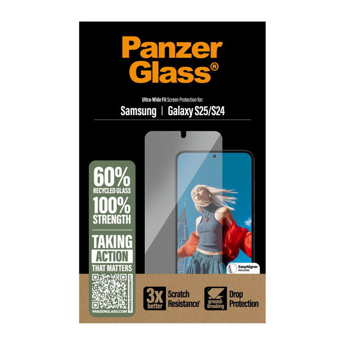 UWF kaljeno steklo z aplikatorjem za Samsung S25, Transparent, PanzerGlass
