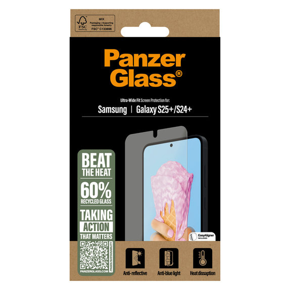 Kaljeno steklo UWF All-in-One z aplikatorjem za Samsung Galaxy S25+, Prozorna, PanzerGlass