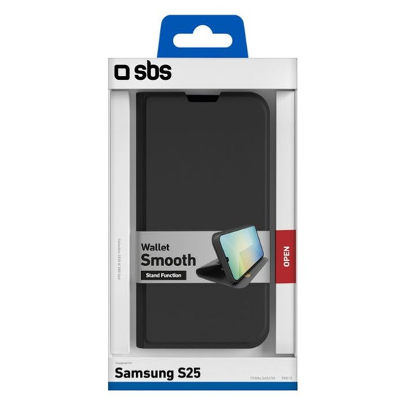 SBS - Ovitek Book Wallet Smooth za Samsung Galaxy S25, črn