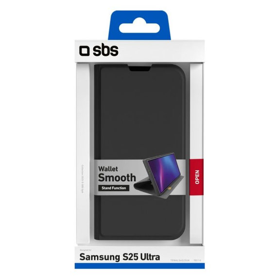 SBS - Ovitek Book Wallet Smooth za Samsung Galaxy S25 Ultra, črn