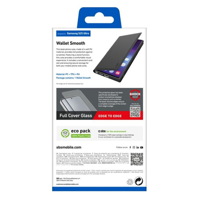 SBS - Ovitek Book Wallet Smooth za Samsung Galaxy S25 Ultra, črn