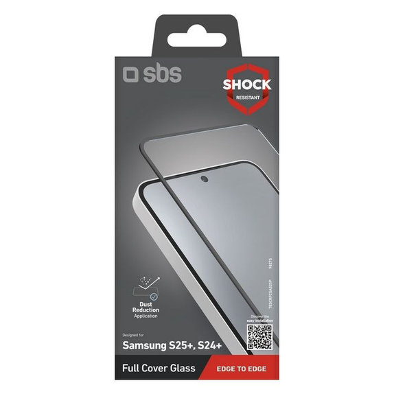 SBS - Kaljeno Steklo Full Cover za Samsung Galaxy S24+ in S25+, črn