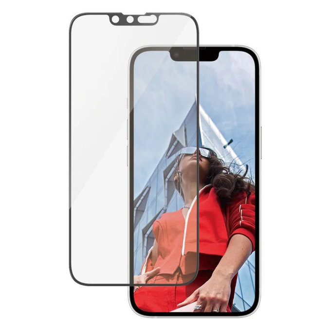 UWF kaljeno steklo z aplikatorjem za iPhone 17e/16e/14/13/13 Pro, Črna, PanzerGlass