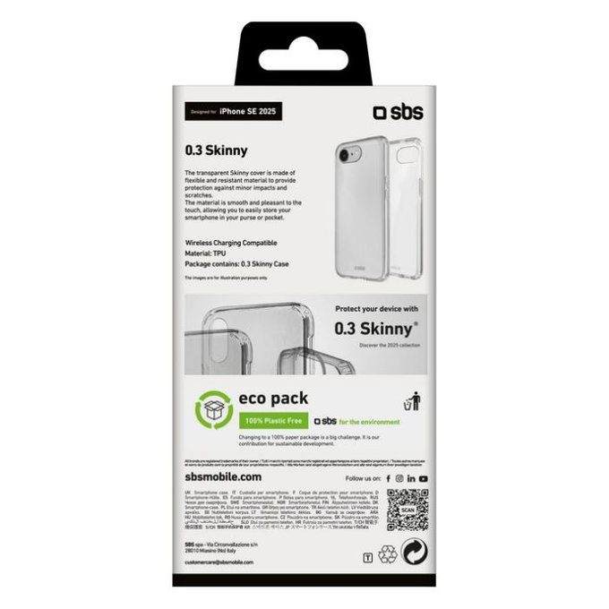 SBS - Ovitek Skinny za iPhone 16e, prozoren