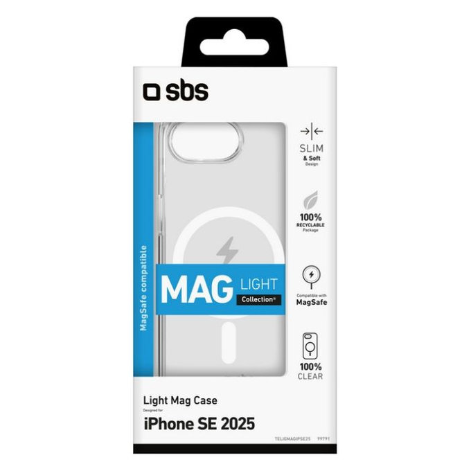SBS - Ovitek Light Mag za iPhone 16e, transparent