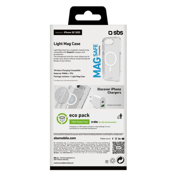 SBS - Ovitek Light Mag za iPhone 16e, transparent