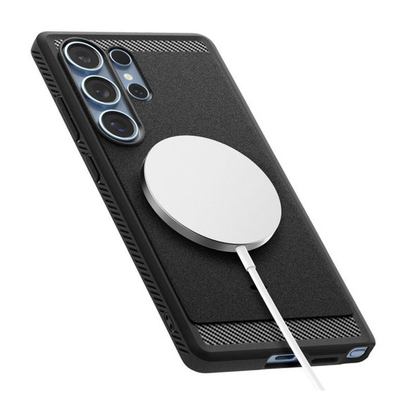 Spigen - Ovitek Rugged Armor z MagSafe za Samsung Galaxy S25 Ultra, Matte Black