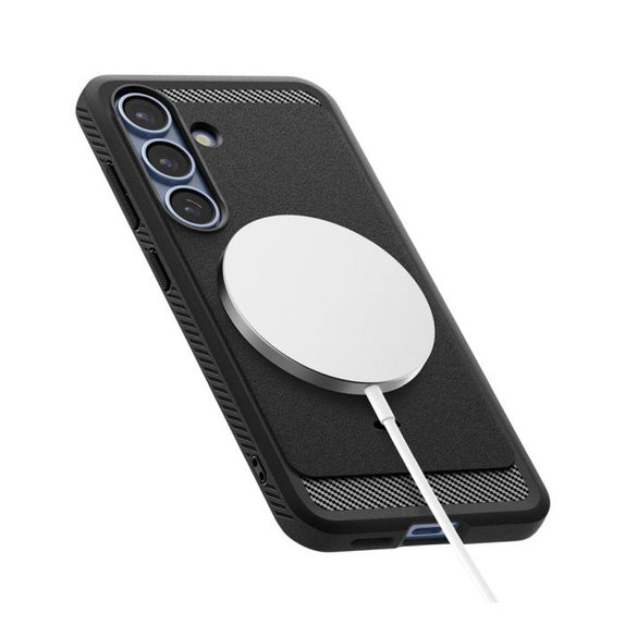 Spigen - Ovitek Rugged Armor z MagSafe za Samsung Galaxy S25, Matte Black